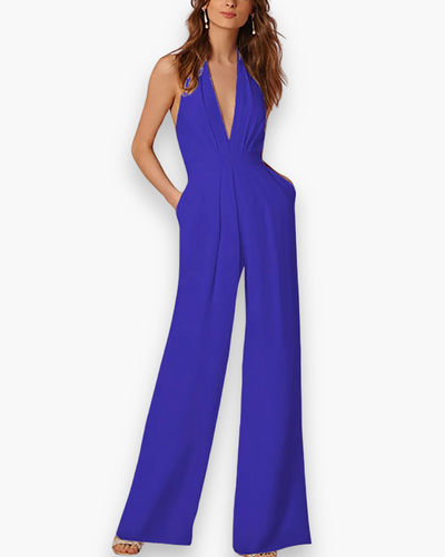 Damen Stilvoll Tief Schnitt Jumpsuit | Elegante