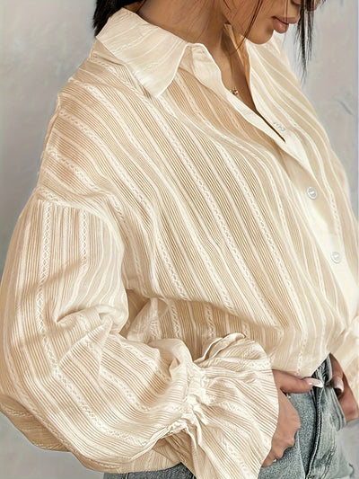 Langarm Leinenhemd mit Kragen und Knopfleiste – Casual Stil für Herbst bis Sommer