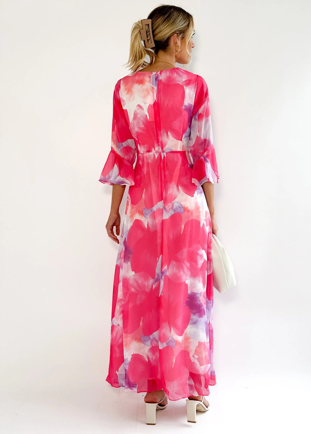 Francesca – Elegantes Damen-Midikleid mit asymmetrischem Druck