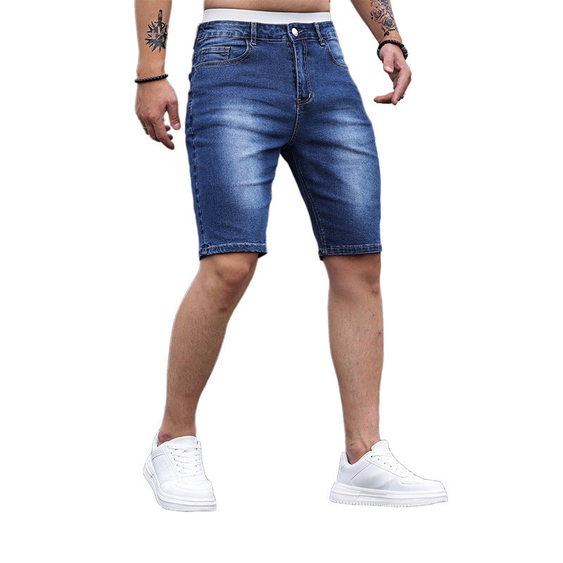 Howard – Dreifarbige Stretch-Enganliegende Herren-Denim-Shorts