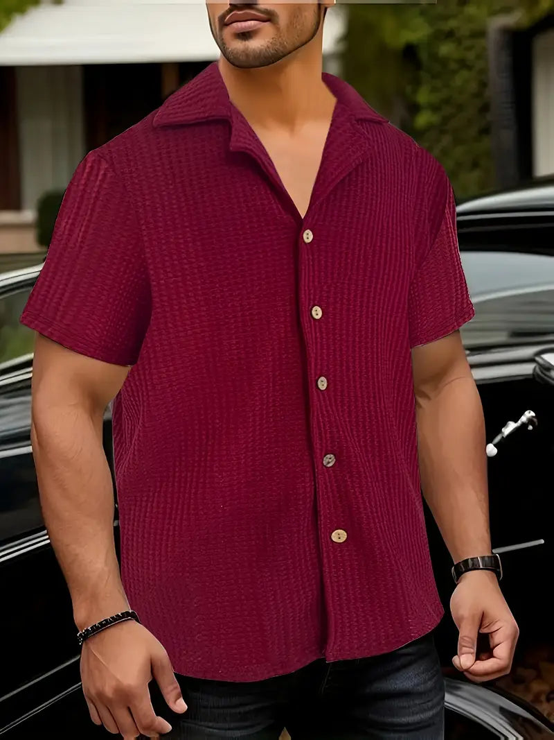 Declan - Lässiges Kurzarmhemd mit Knopfleiste für Herren
