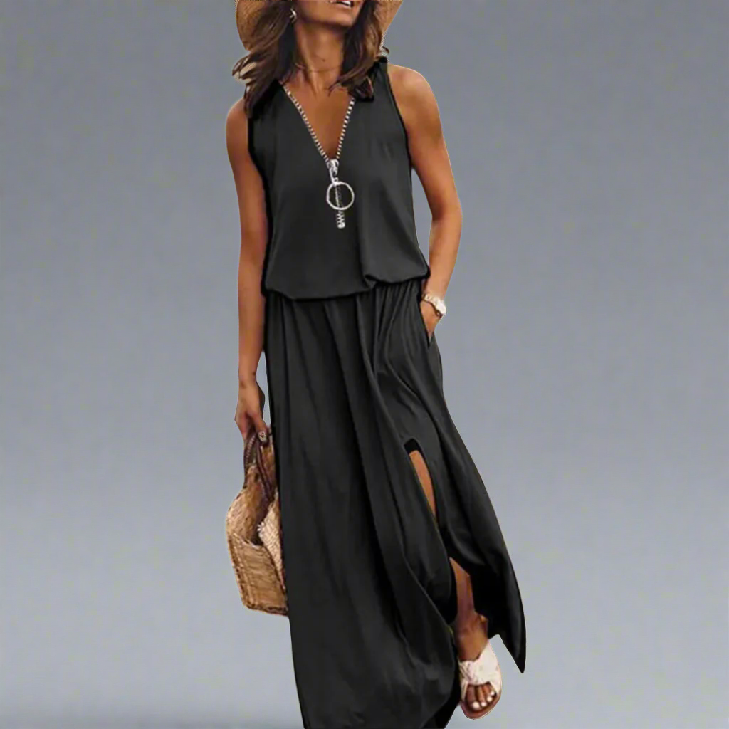 Ursuline | Elegantes Maxikleid mit Schlitz