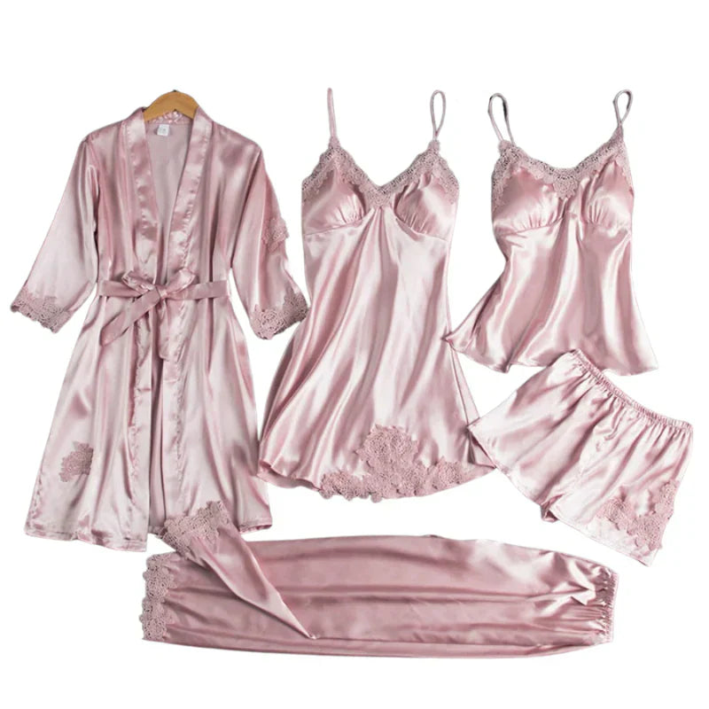 Audrey - 5 Teiliges Satin Set