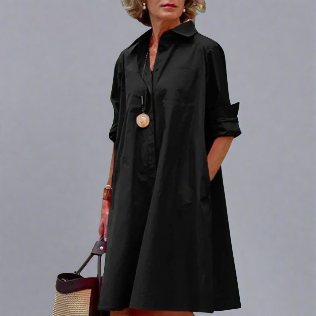 Christiana | Elegantes Langarmkleid mit Tasche