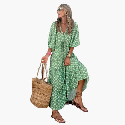 Boho Maxikleid für Damen - Blumenmuster & lockere Passform