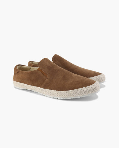 Jacob | Stylischer Espadrille Herren-Slip-On aus Wildleder mit Bastsohle
