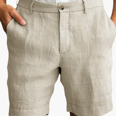 Herren Sommer Shorts mit geradem Bein und Umschlagsaum