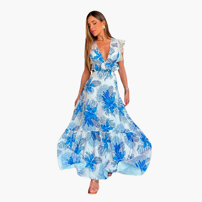 Modisches Spitzen Maxikleid - Damen Abendkleid elegant