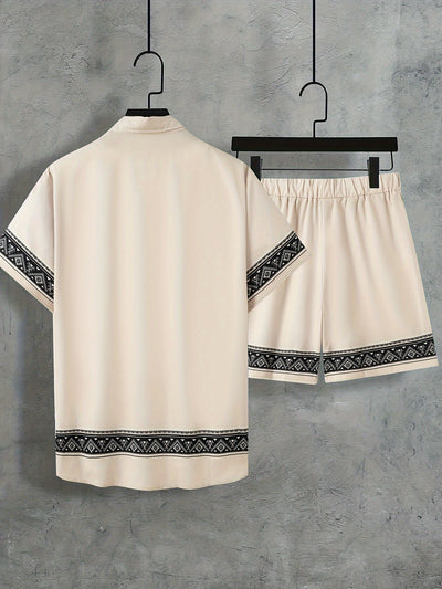 Boho Sommer Set Herren Zweiteilig Shirt und Shorts entspannt - Malik