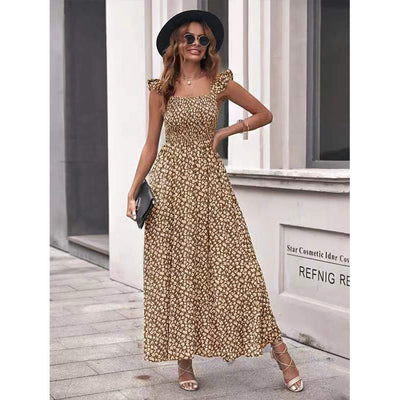 Sara – Swing-Kleid mit Blumenmuster und Rüschenärmeln