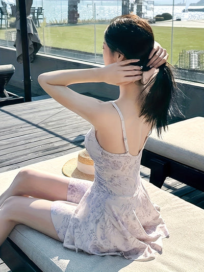 Off-Shoulder Badeanzug Damen – Eleganter Einteiler, Hochdehnbares Strickgewebe