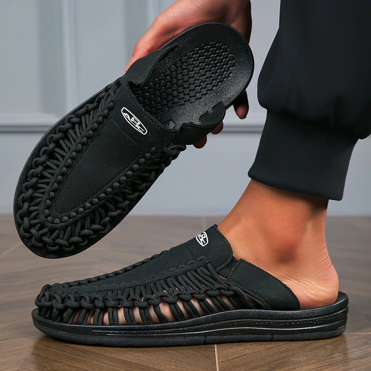 Esmond - Handgefertigte gewebte Hausschuhe für Männer