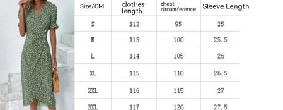 Shirley – V-Ausschnitt Kleid mit Blumensaum und Unregelmäßigem Muster