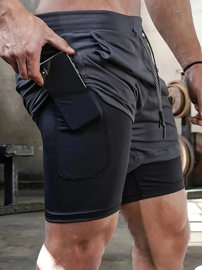Chester - Herren Laufshorts 2-in-1 Doppeldecker-Sportshorts