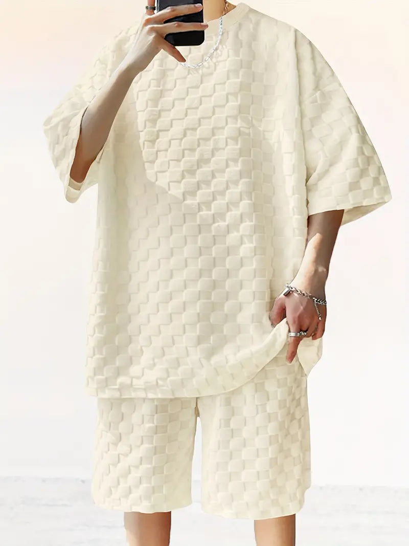 Theron -  Lässiges 2-teiliges T-Shirt-Shorts-Set mit O-Ausschnitt