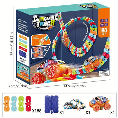 Bunte Leuchtende Hängbare Rennbahn mit Elektrischen Schienenautos