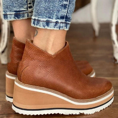 Christina – Flache Damenschuhe mit Seitenreißverschluss für Herbst und Winter