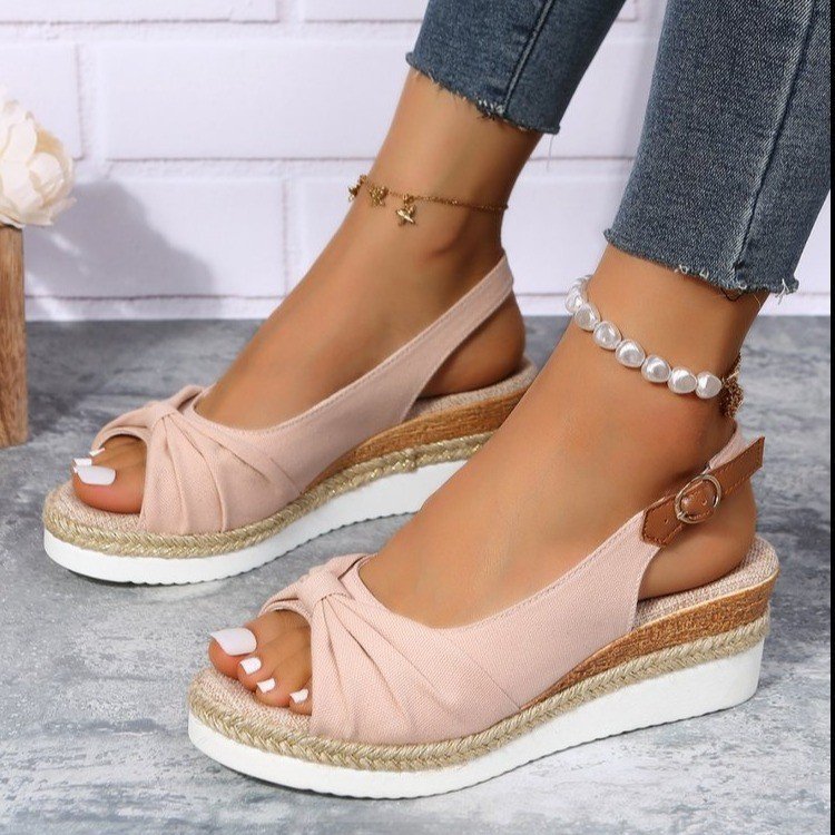Camila - Rosa Espadrille-Keilsandalen mit coolem Style