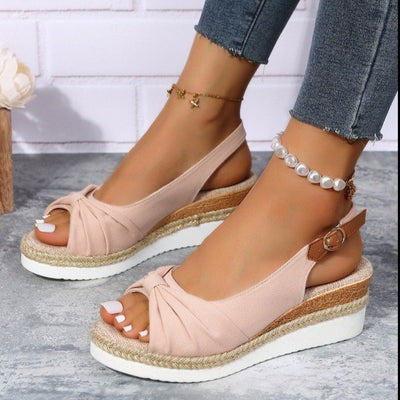 Camila - Rosa Espadrille-Keilsandalen mit coolem Style