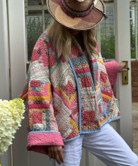 Barbara – Retro Damenmantel aus Baumwolle mit geometrischem Muster