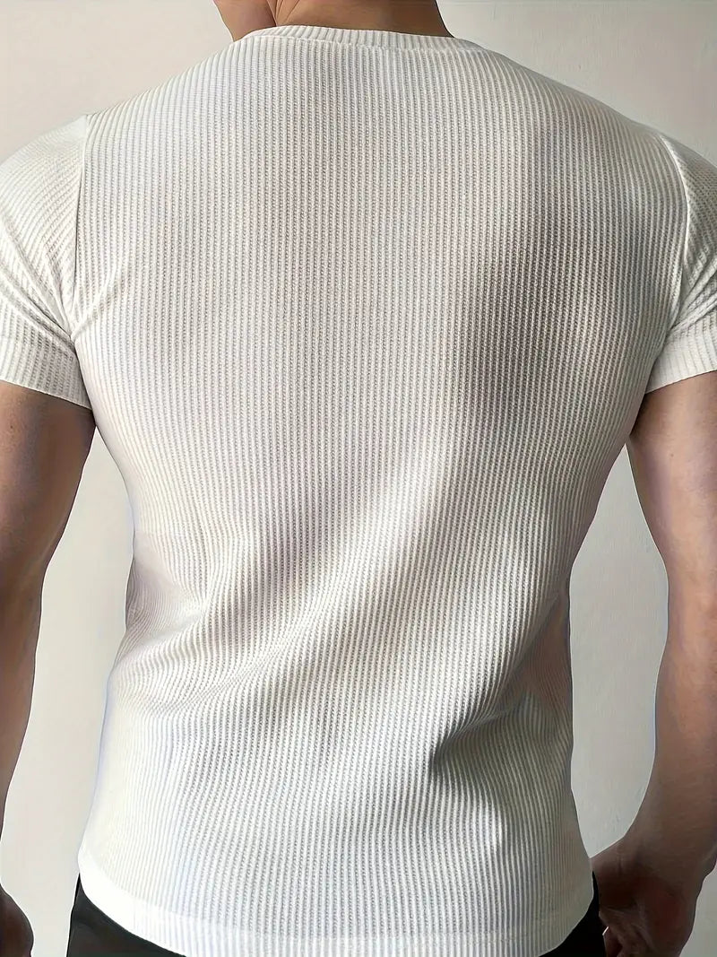 Leonard - Rundhals-Slim-Fit-Hemd für Herren