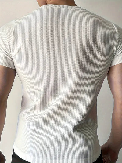 Leonard - Rundhals-Slim-Fit-Hemd für Herren