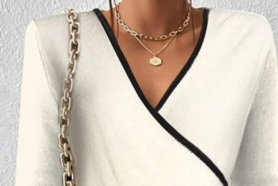 Emily – Kurzarmshirt mit Kreuzstreifenmuster