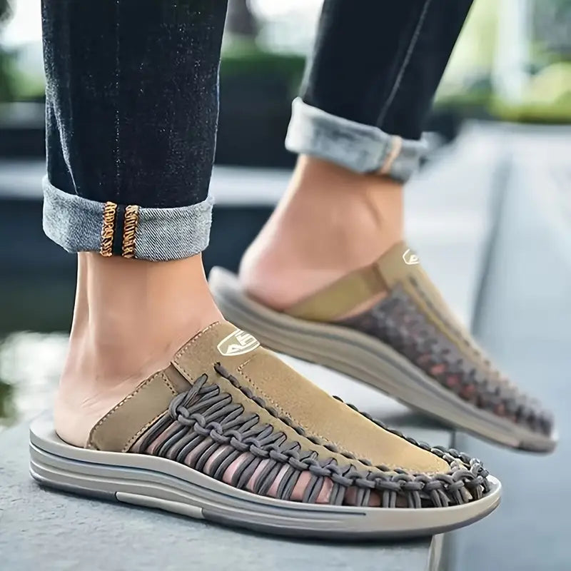 Theron - Handgefertigte gewebte Hausschuhe für Herren