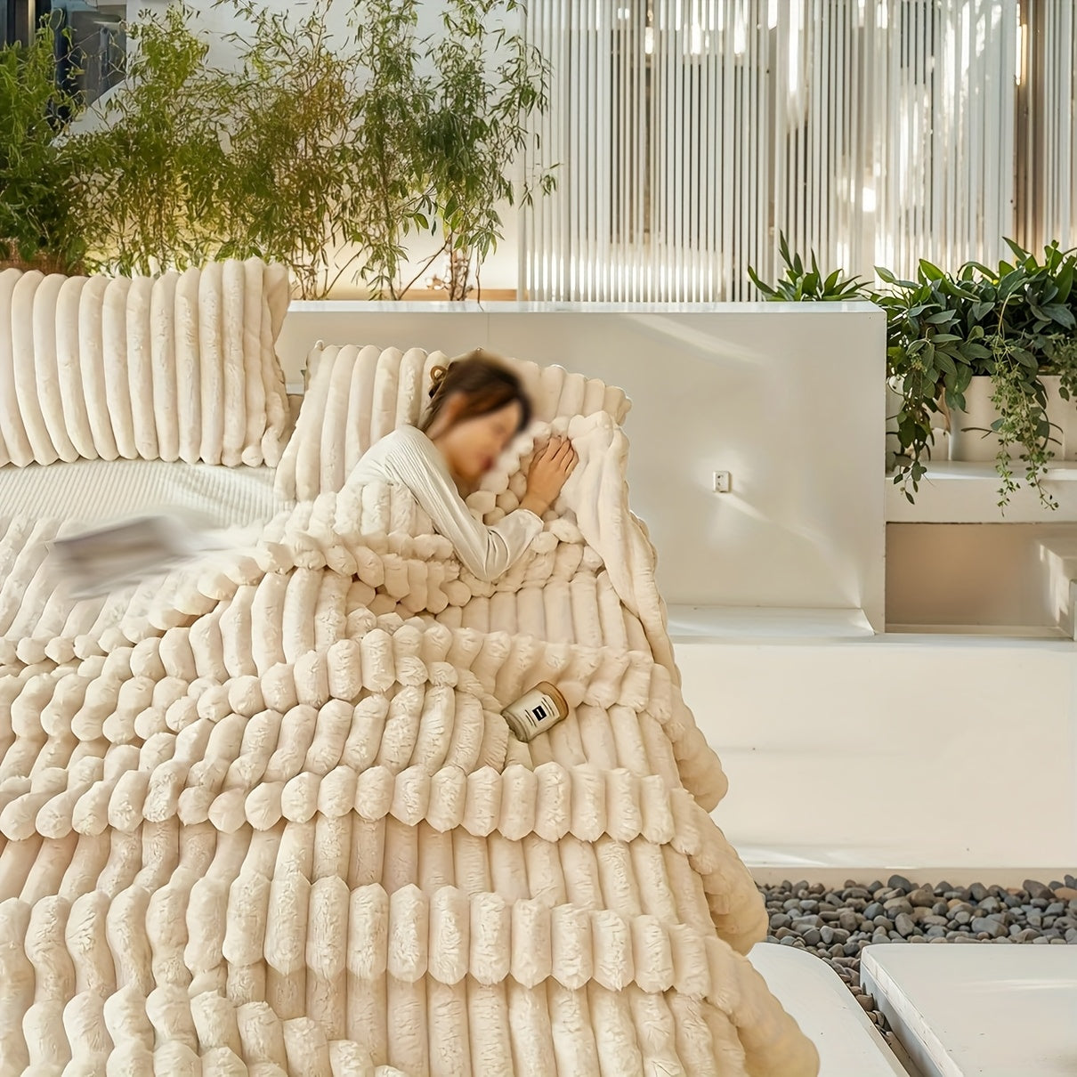 Vielseitige Kunstkaninchenfelldecke