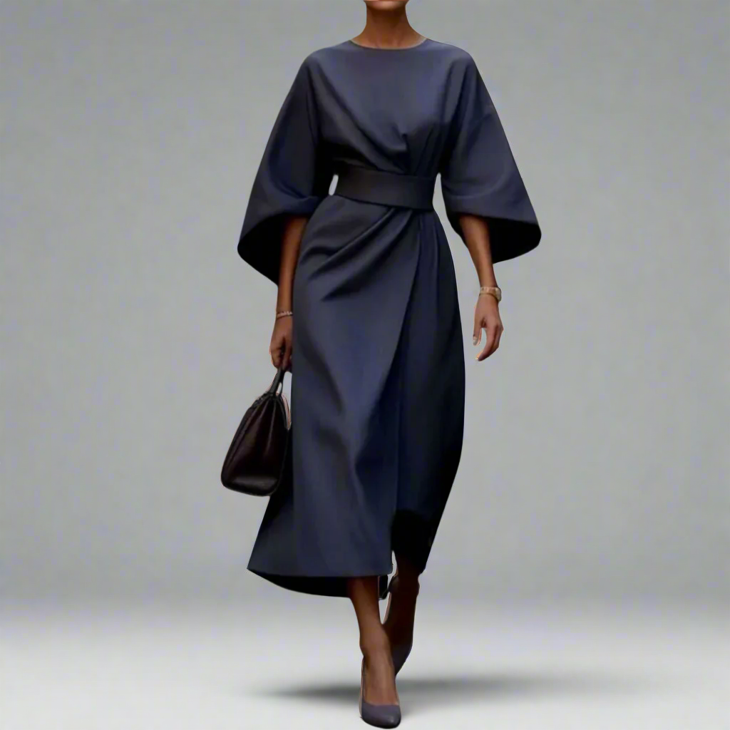 Veronike | Elegantes Kleid mit Laternenärmeln und Gürtel