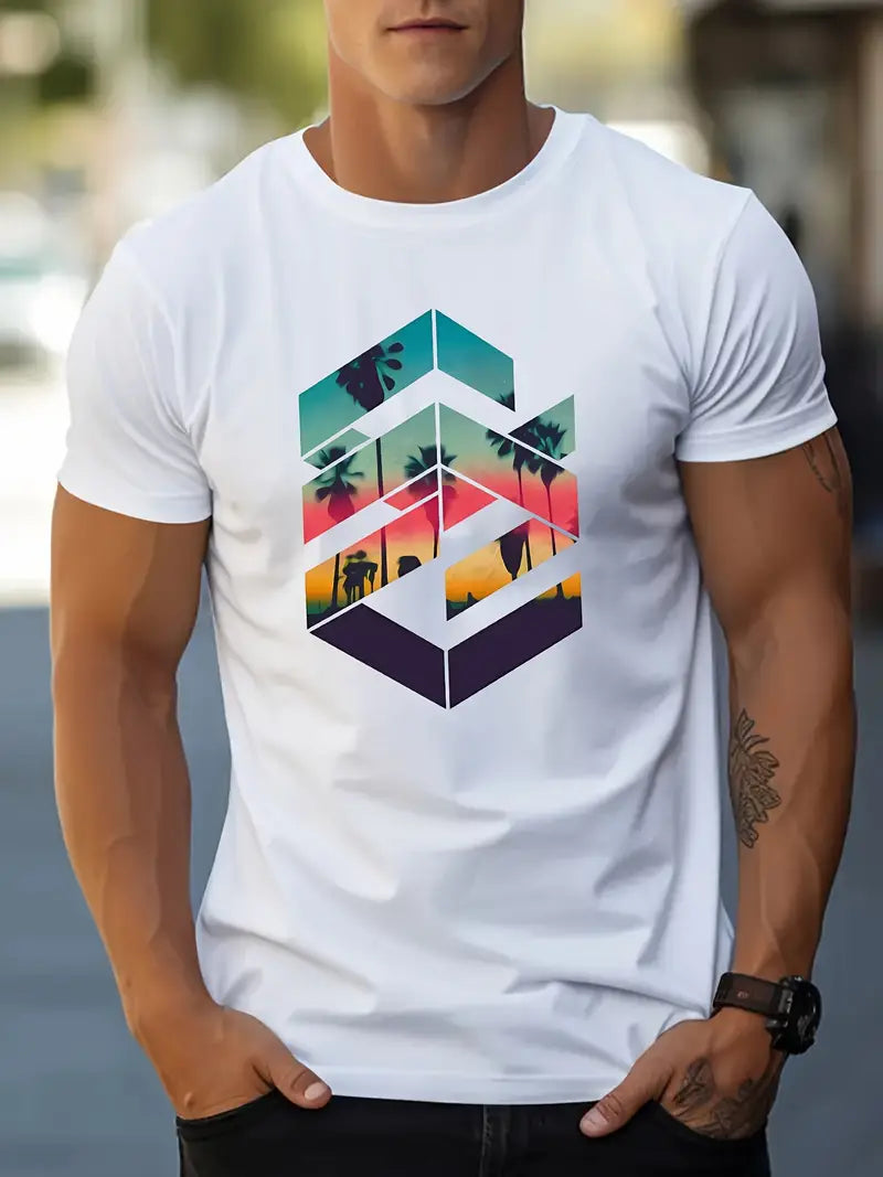 Richard - Bedrucktes kurzärmliges Sommer-T-Shirt für Herren