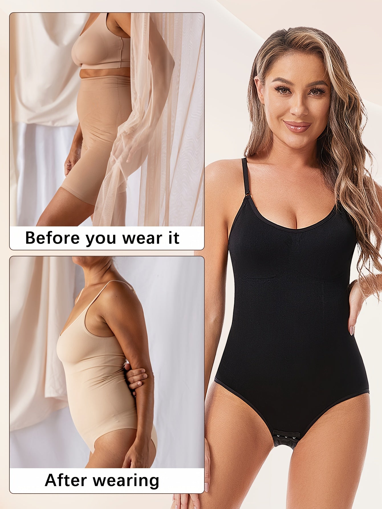 3er-Pack Nahtlose Figurformende Bodysuits für Damen