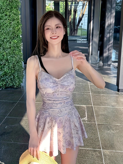 Off-Shoulder Badeanzug Damen – Eleganter Einteiler, Hochdehnbares Strickgewebe