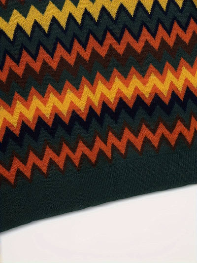 Retro-Strickpolo mit Zickzack-Muster