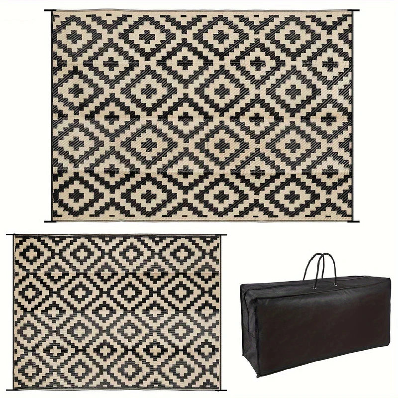 Stilvoller Boho-Outdoor-Teppich