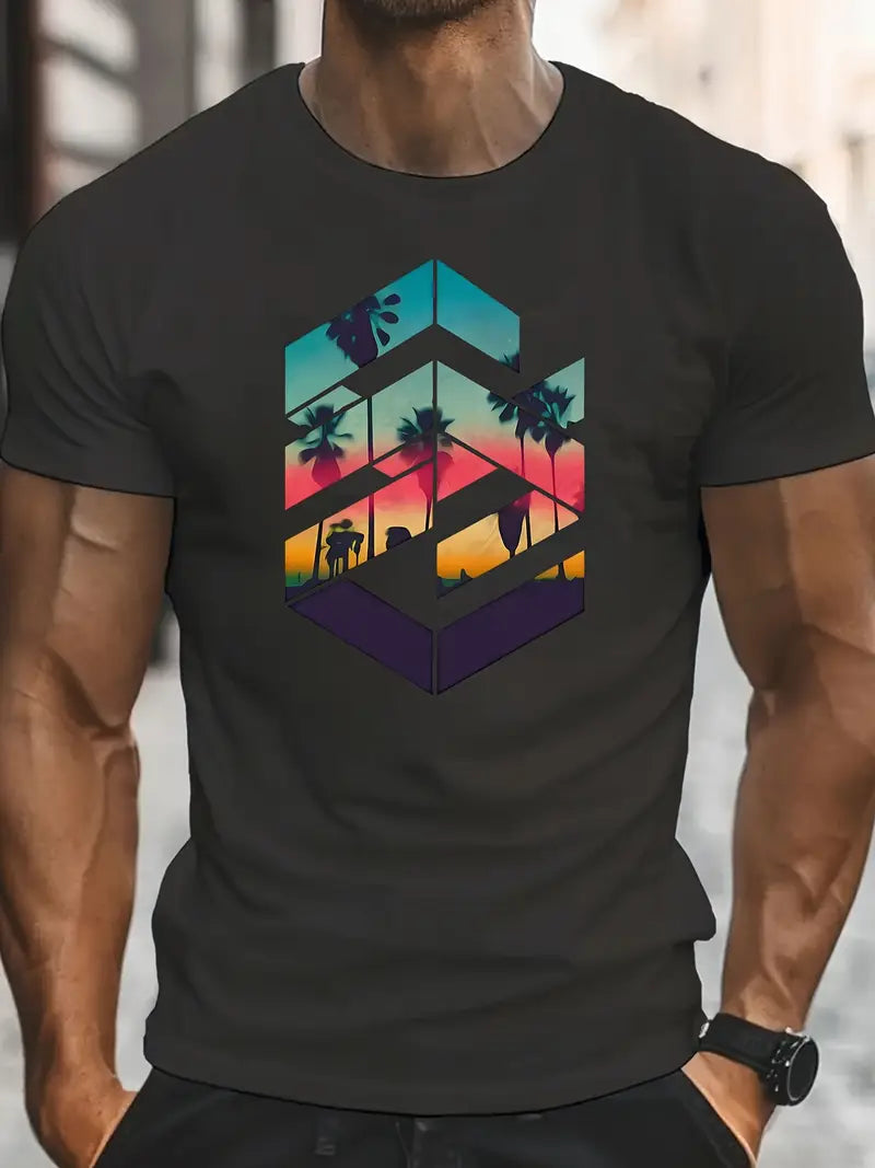 Richard - Bedrucktes kurzärmliges Sommer-T-Shirt für Herren