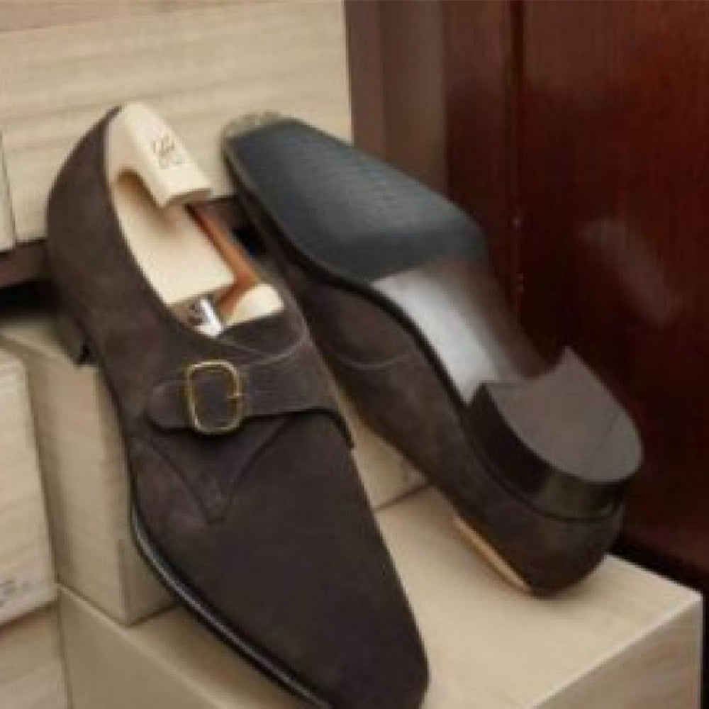 Adrian - Mönchsriemen-Schuhe aus Wildleder