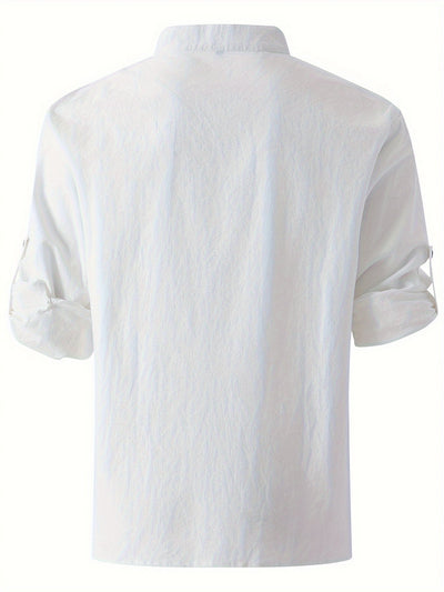 Herren Langarm Leinenhemd – Atmungsaktiv, Locker & Vielseitig