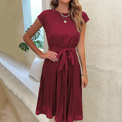 Stephanie – Sommerurlaub Damenkleid mit Schnürung und Falten