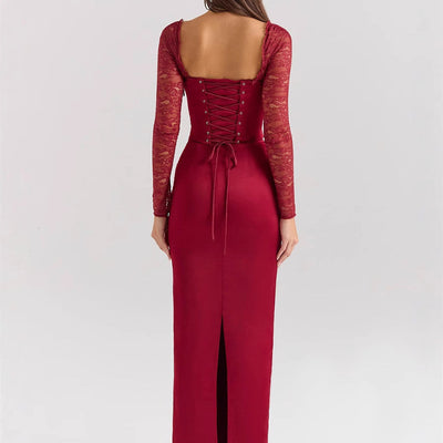 Valeria - Maxikleid mit Spitzenärmeln