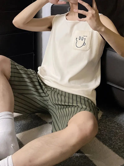 Robert - Pyjama-Set mit Cartoon-Print für Herren