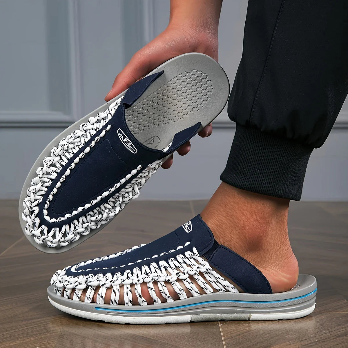 Esmond - Handgefertigte gewebte Hausschuhe für Männer