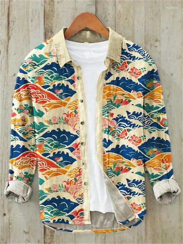 Abraham - Bedrucktes langärmeliges Hemd