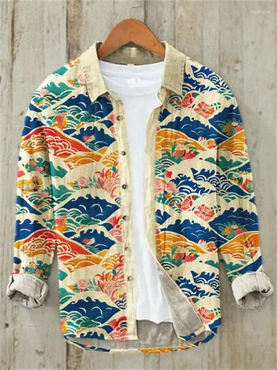 Abraham - Bedrucktes langärmeliges Hemd