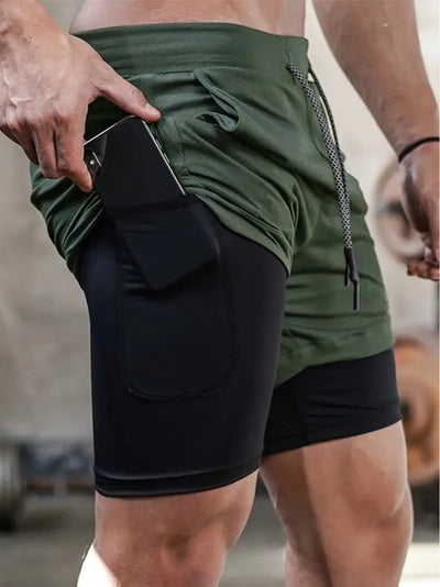 Chester - Herren Laufshorts 2-in-1 Doppeldecker-Sportshorts