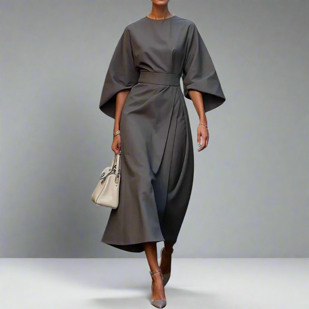 Veronike | Elegantes Kleid mit Laternenärmeln und Gürtel