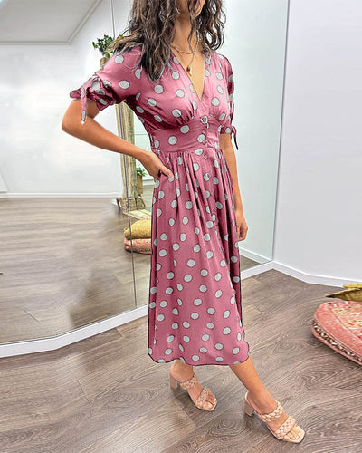 Martha | Retro-Polka-Dot Midi-Kleid