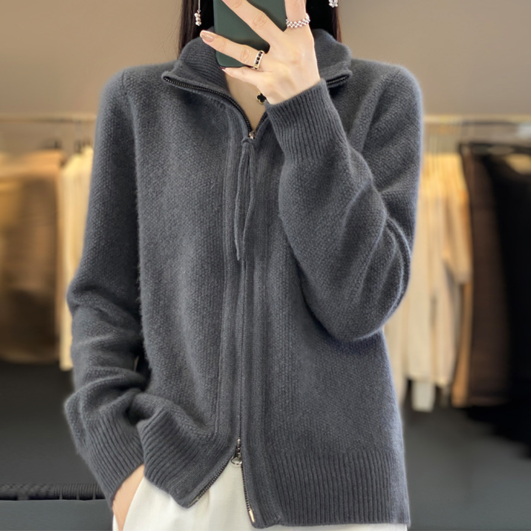 Giovana | Cashmere-Cardigan mit Reißverschluss