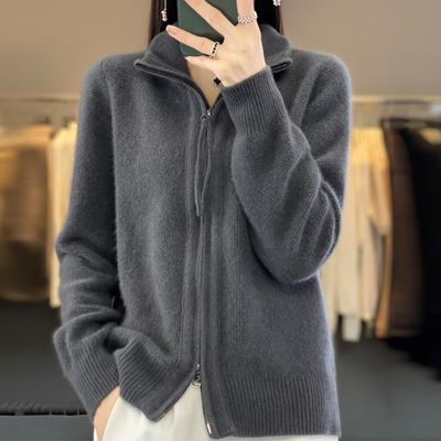 Giovana | Cashmere-Cardigan mit Reißverschluss