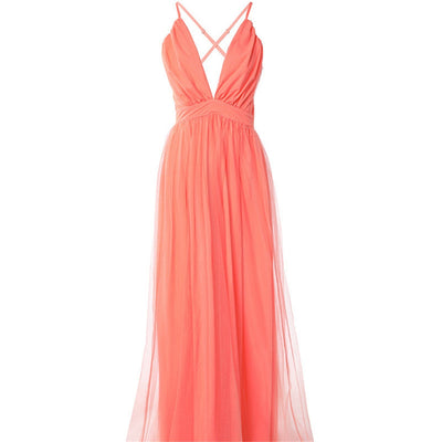 Heidi – Elegantes Orangefarbenes Trägerkleid aus Gaze
